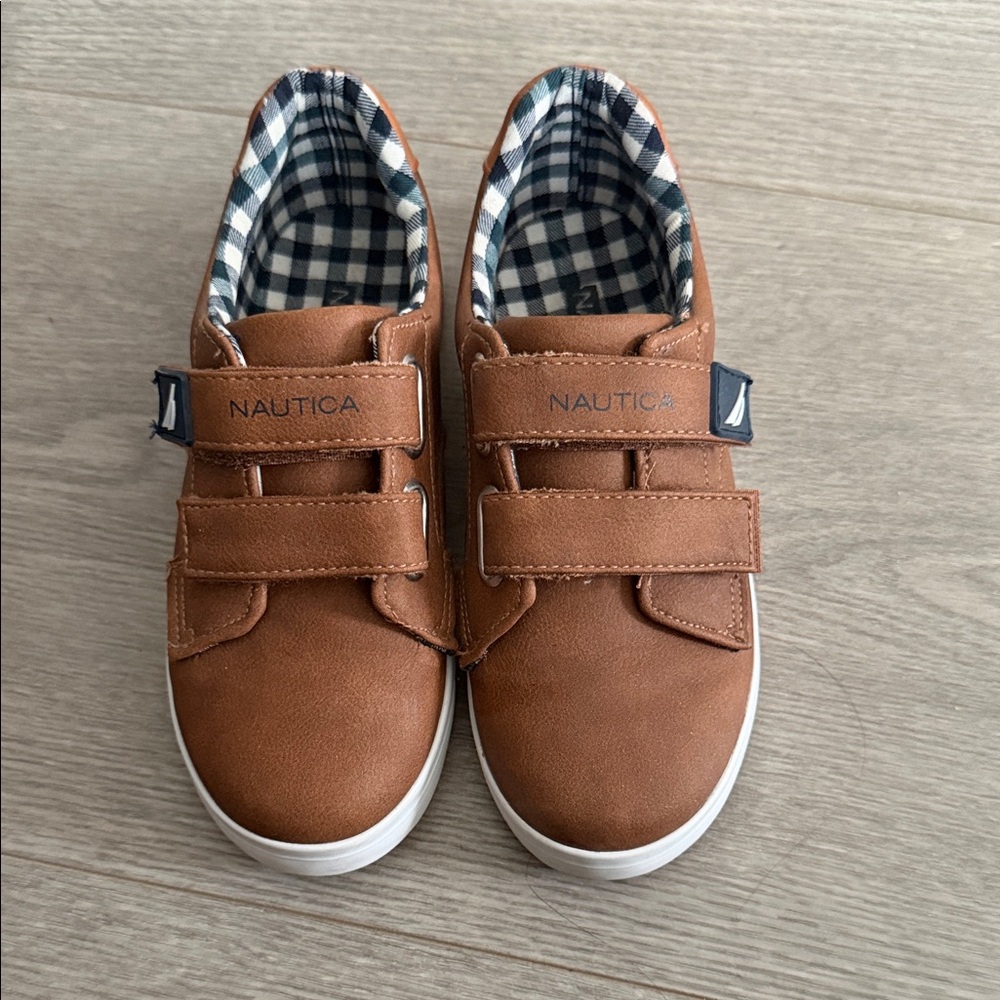 Nautica Kids Tan Sneakers with Velcro Straps